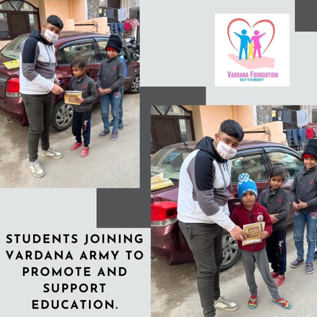 Students Joining vardana army to promote and support education